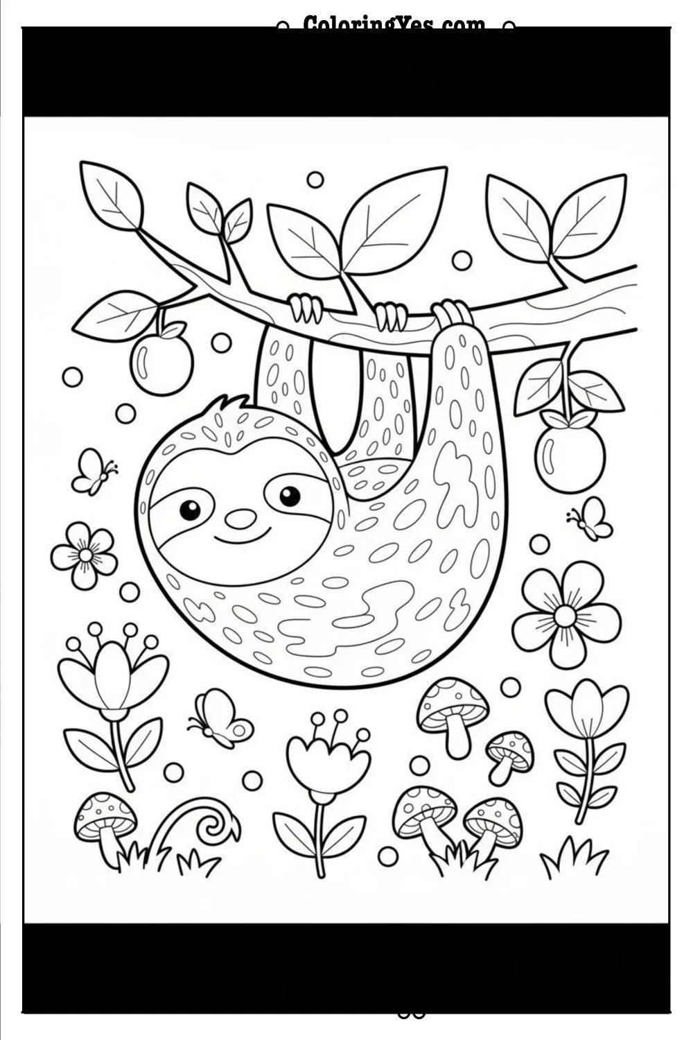 Minimalist botanical linework coloring pages-botanical branch coloring-Coloringyes.com