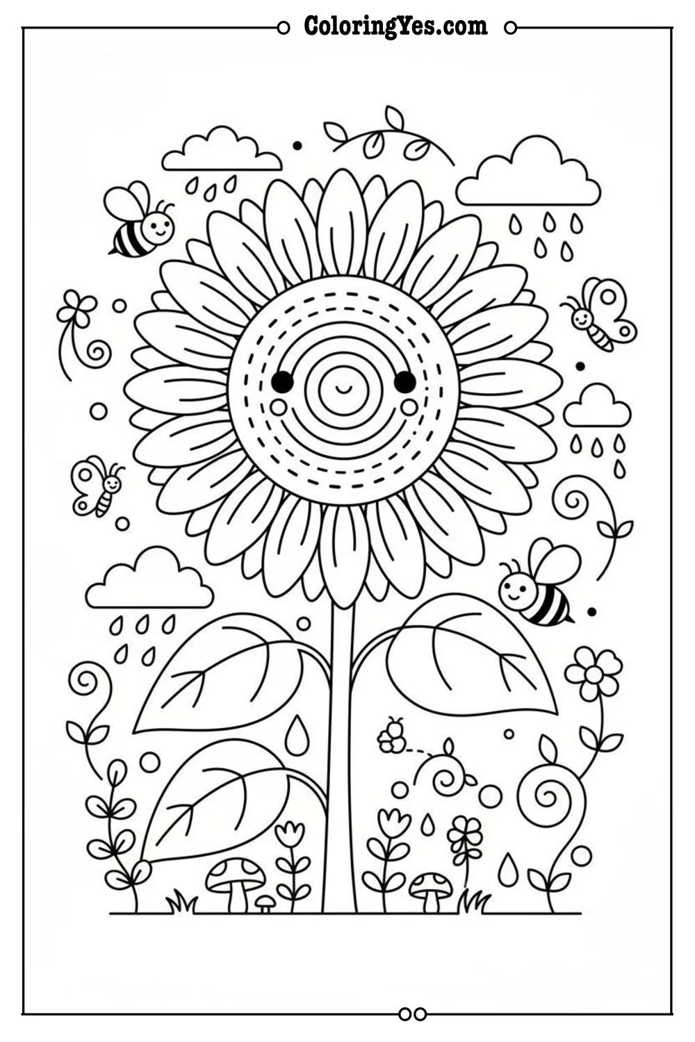 Minimalist botanical linework coloring pages-botanical garden coloring-Coloringyes.com