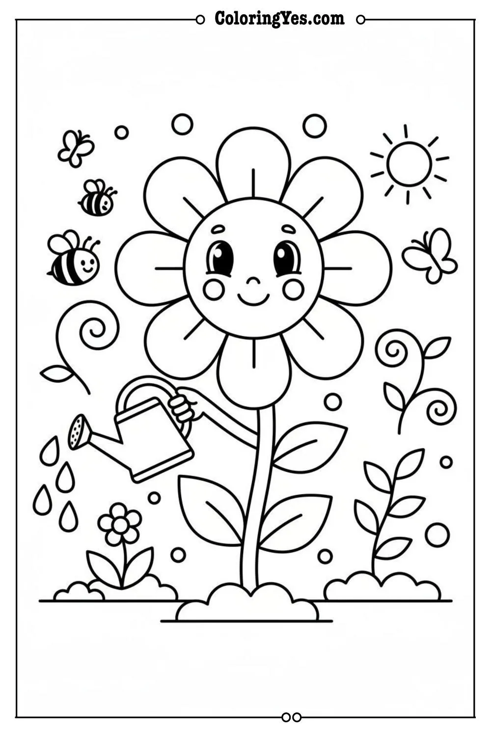 Minimalist botanical linework coloring pages-botanical line art coloring-Coloringyes.com