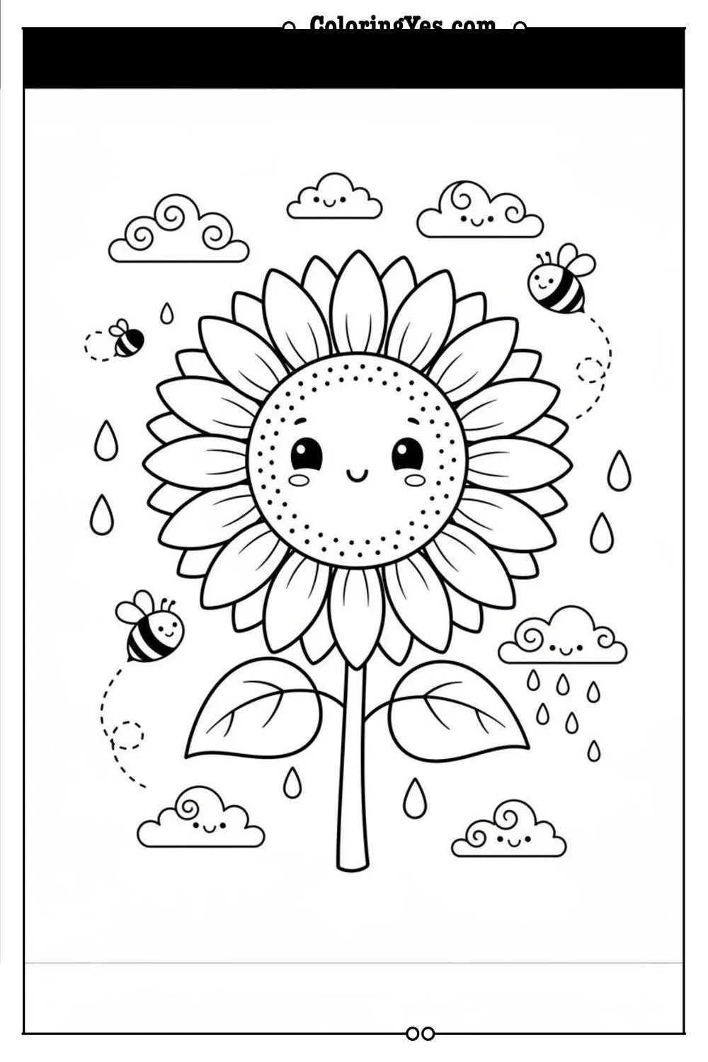 Minimalist botanical linework coloring pages-simple plant coloring-Coloringyes.com