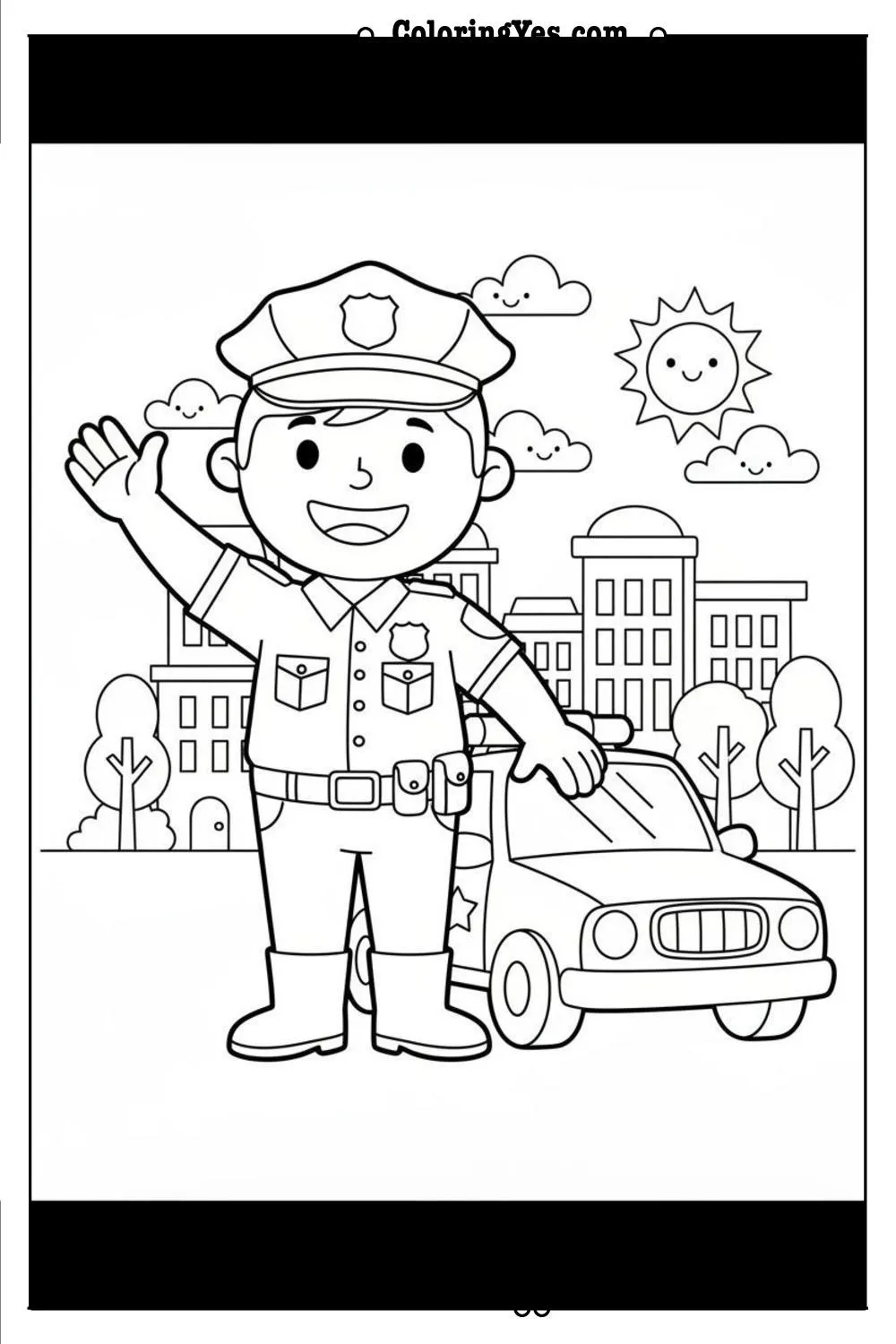 Police officers coloring pages-police officer city coloring-Coloringyes.com