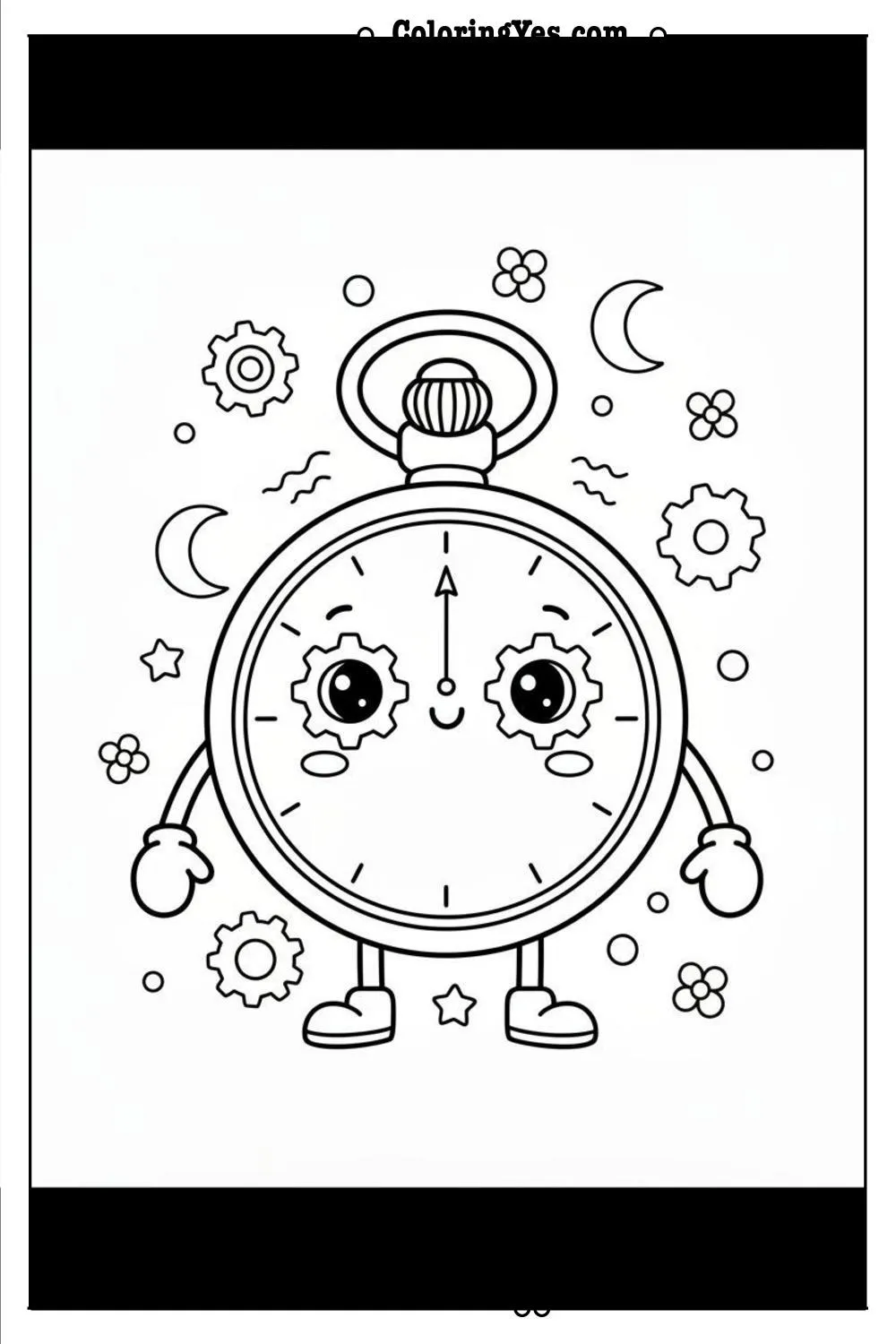 Vintage pocket watch coloring pages for adults-antique clock coloring-Coloringyes.com