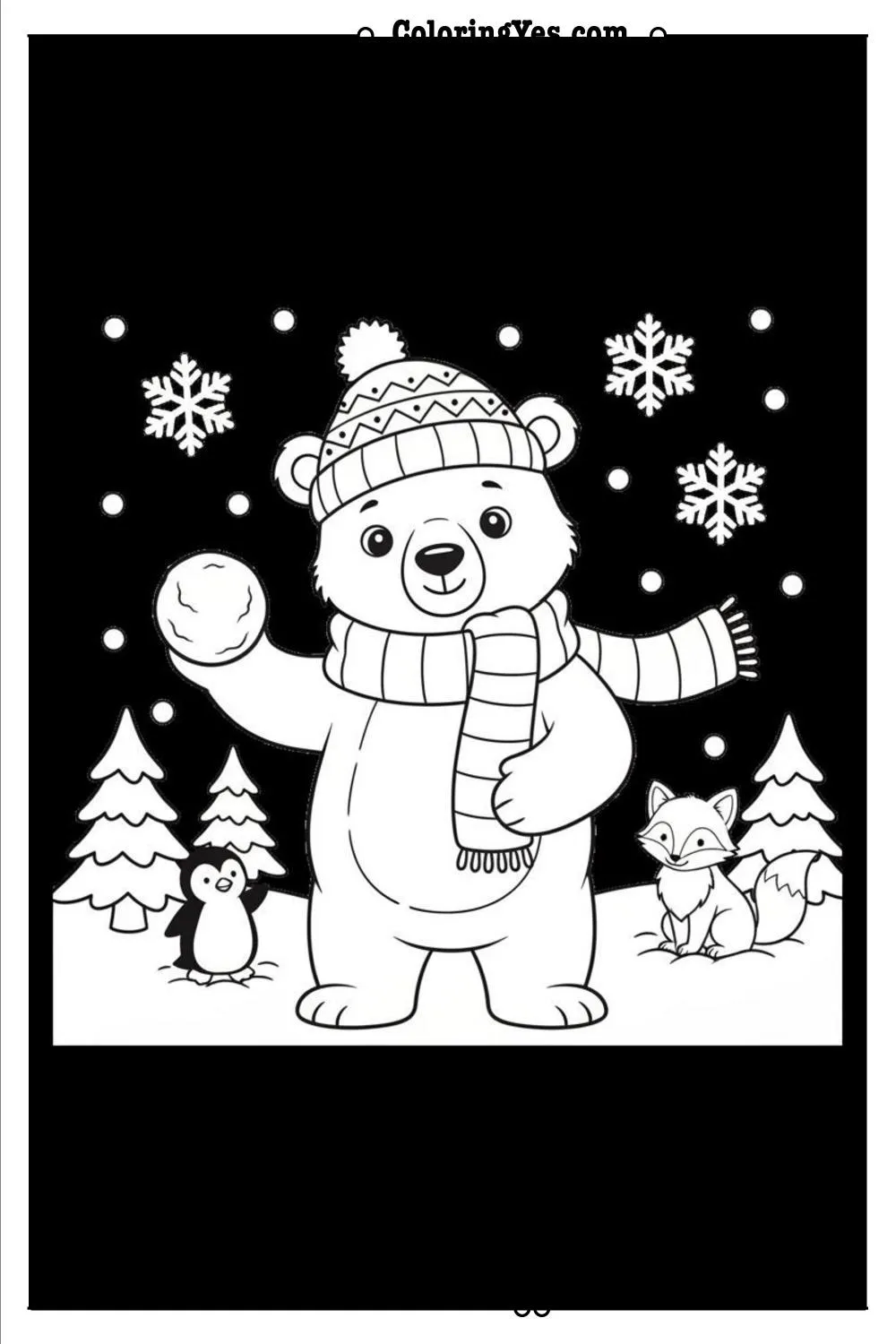 Winter Coloring Pages-winter animals coloring-Coloringyes.com