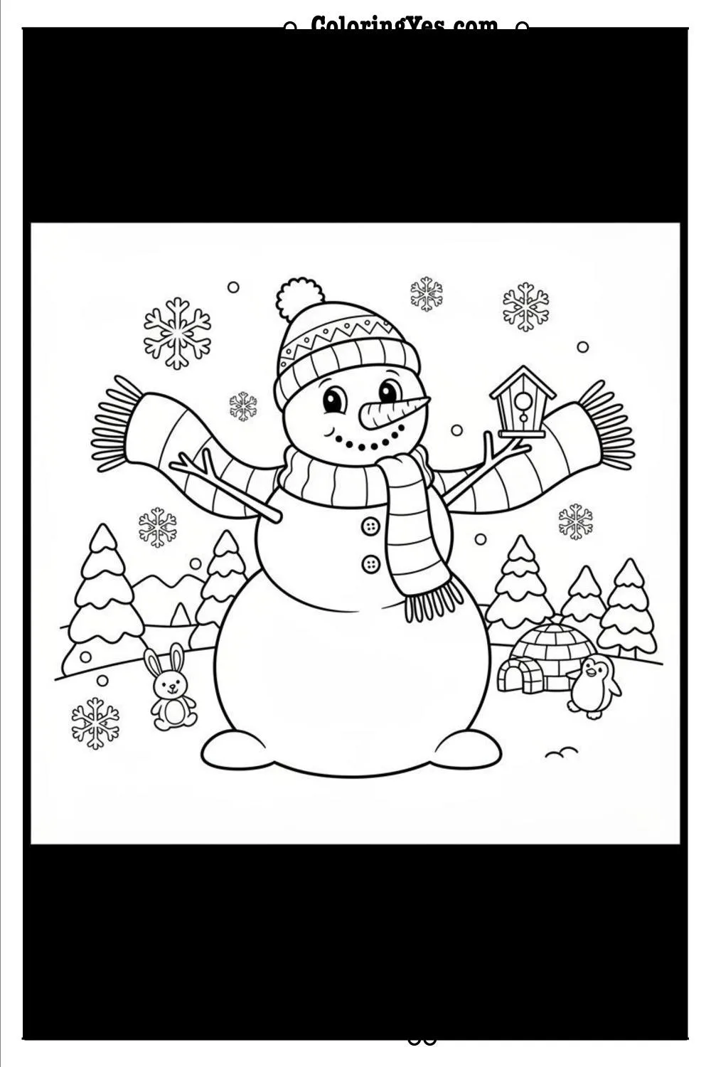 Winter Coloring Pages-winter scarf coloring-Coloringyes.com
