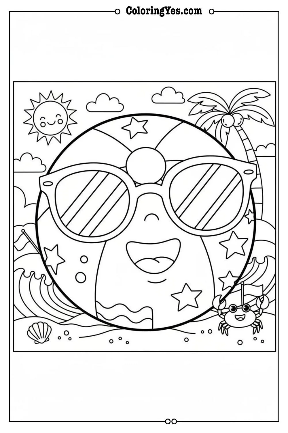 beach coloring pages-beach ball coloring-Coloringyes.com