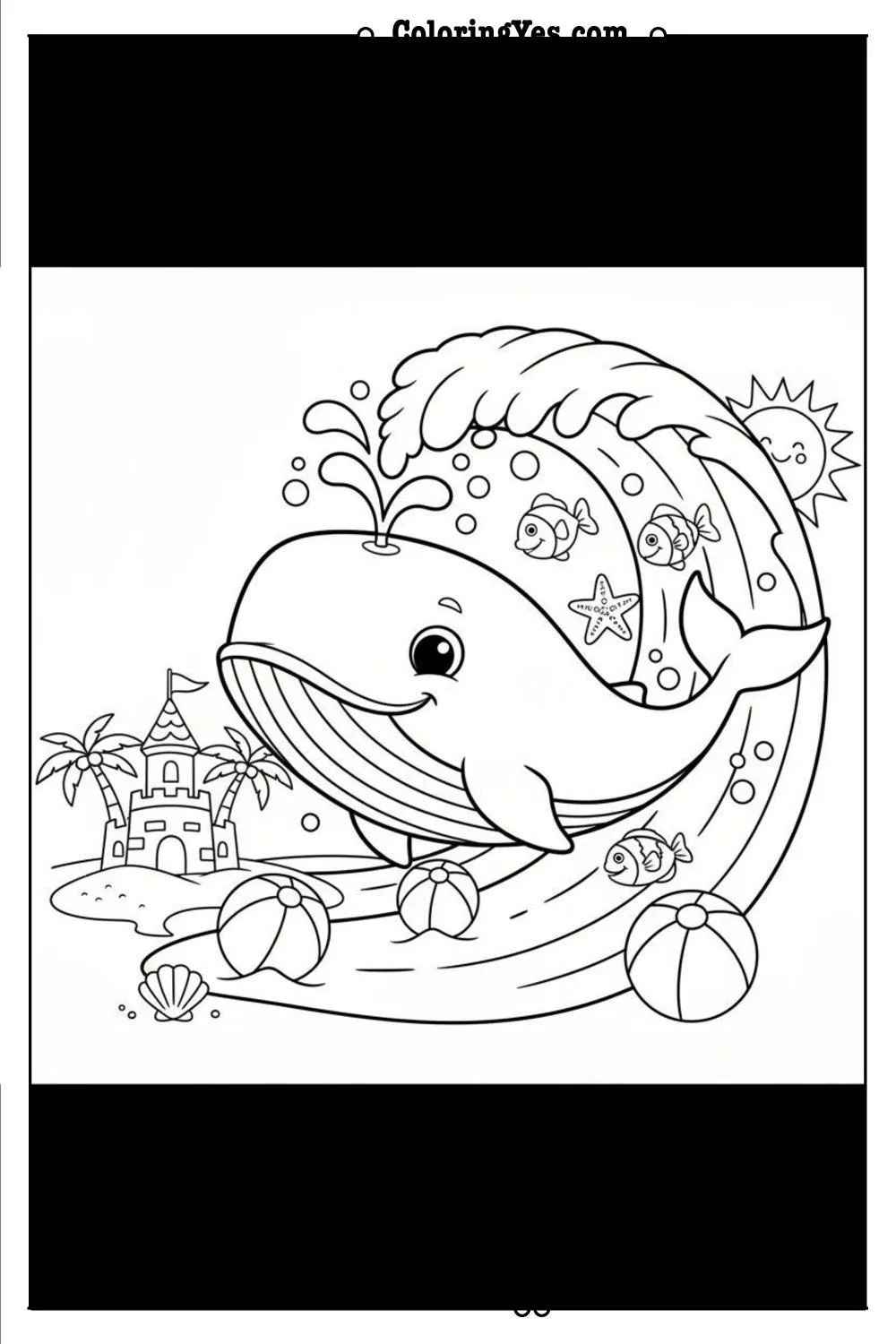 beach coloring pages-beach waves coloring-Coloringyes.com