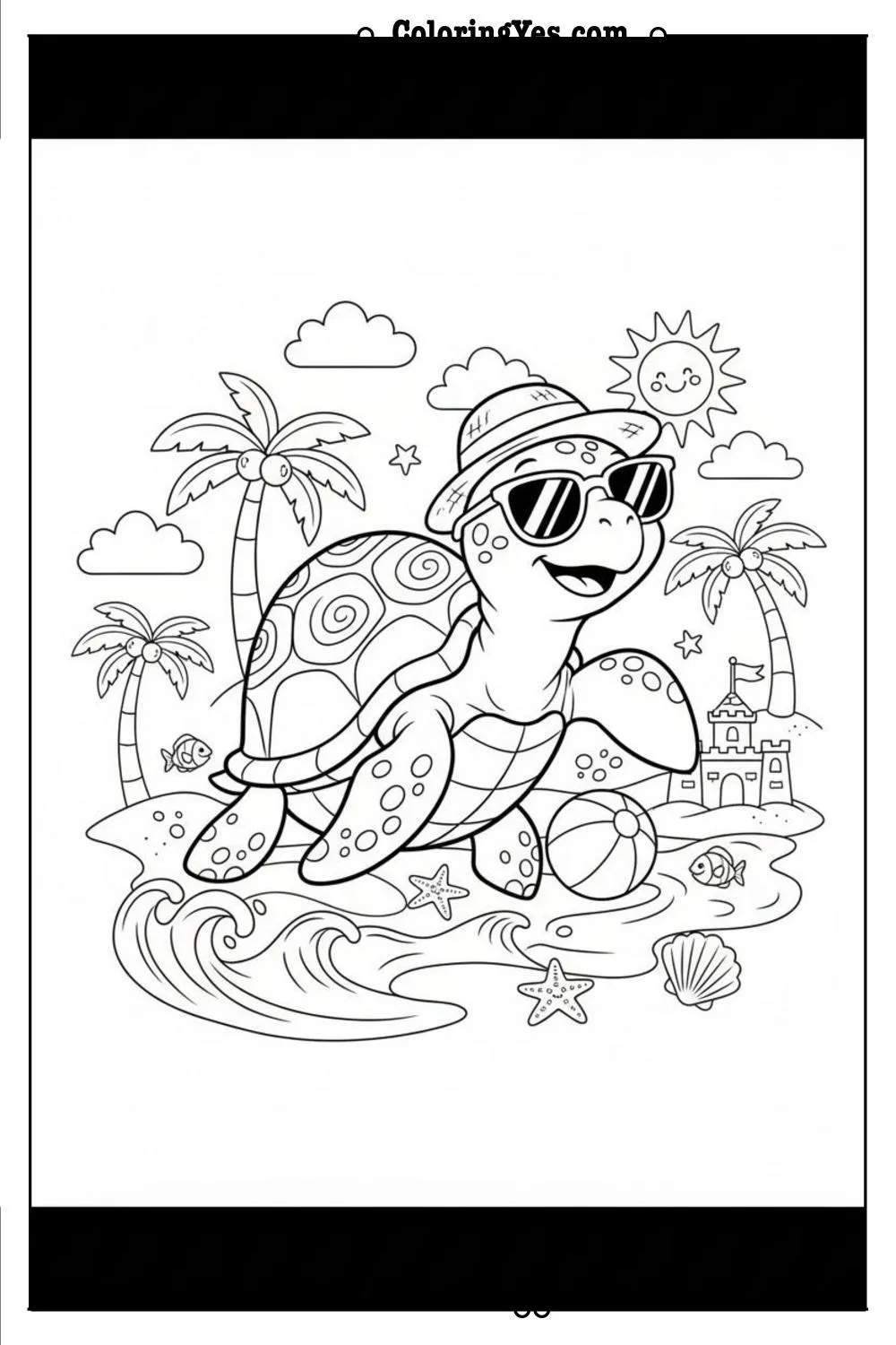 beach coloring pages-tropical beach coloring-Coloringyes.com