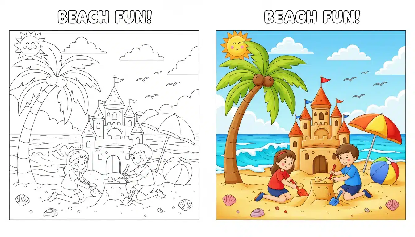 beach coloring pages-Coloringyes.com