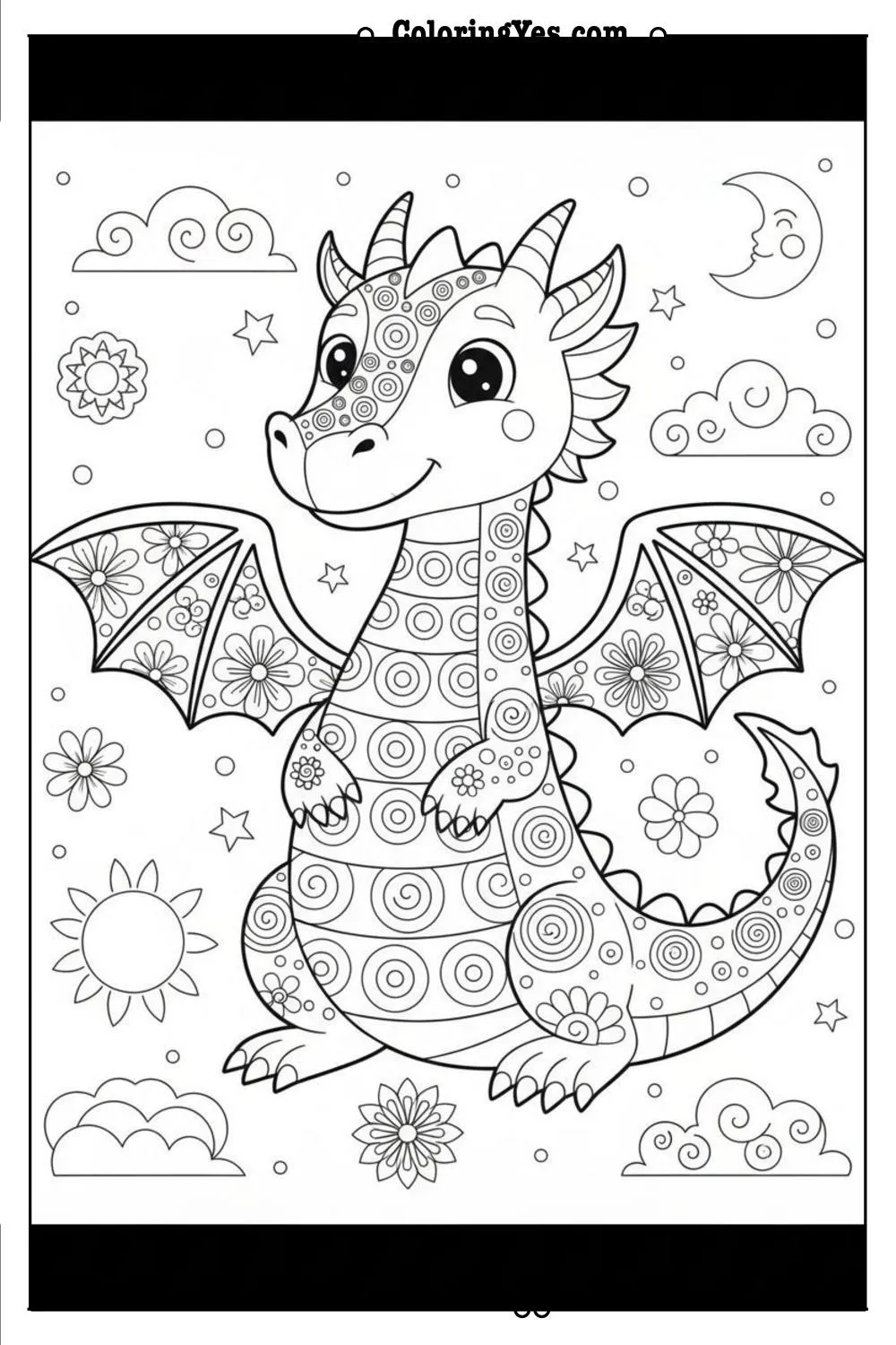 mandala coloring pages-mandala dragon coloring-Coloringyes.com
