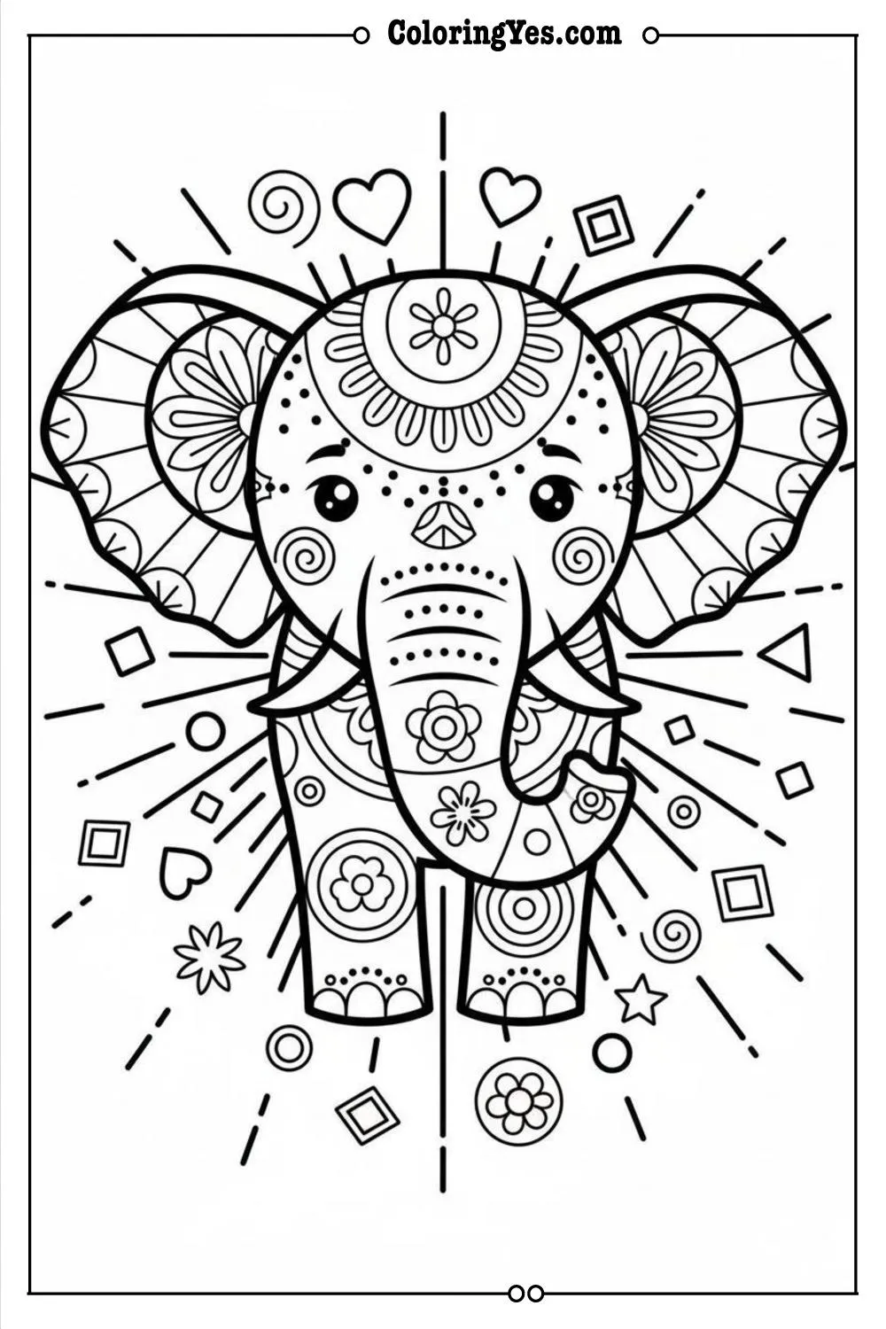 mandala coloring pages-mandala geometric coloring-Coloringyes.com