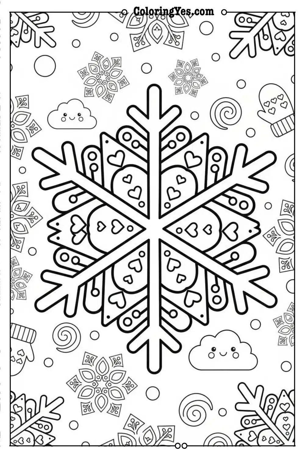 mandala coloring pages-mandala snowflake coloring-Coloringyes.com