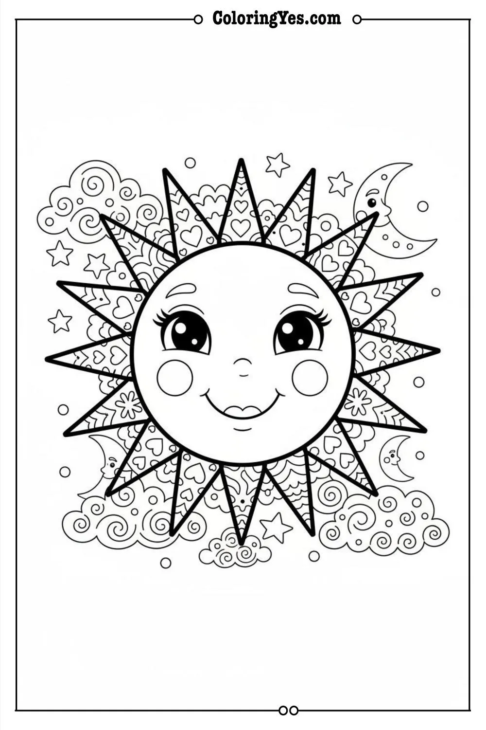 mandala coloring pages-mandala sun coloring-Coloringyes.com