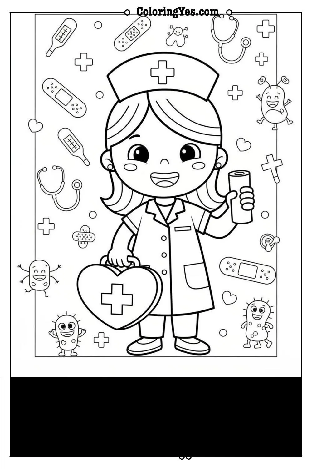nurses coloring pages-nurse first aid coloring-Coloringyes.com