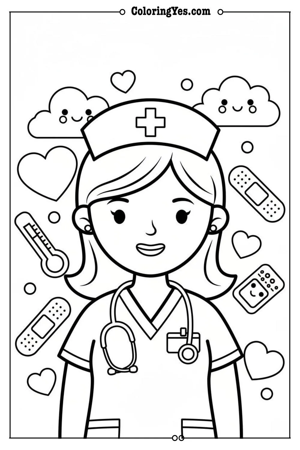 nurses coloring pages-nurse healthcare coloring-Coloringyes.com