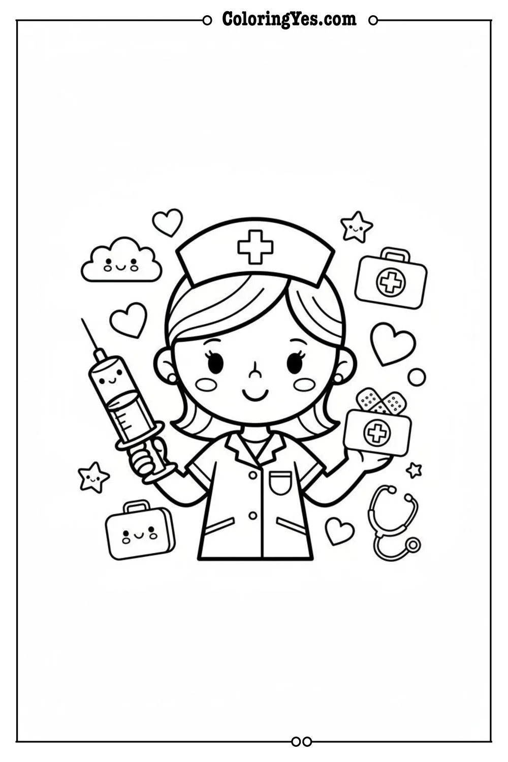 nurses coloring pages-nurse syringe coloring-Coloringyes.com