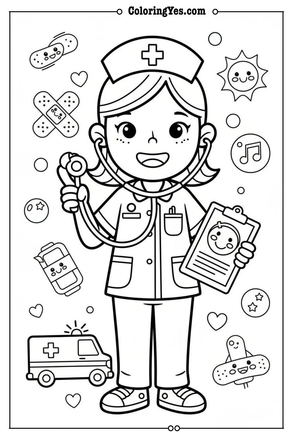 nurses coloring pages-nurse uniform coloring-Coloringyes.com