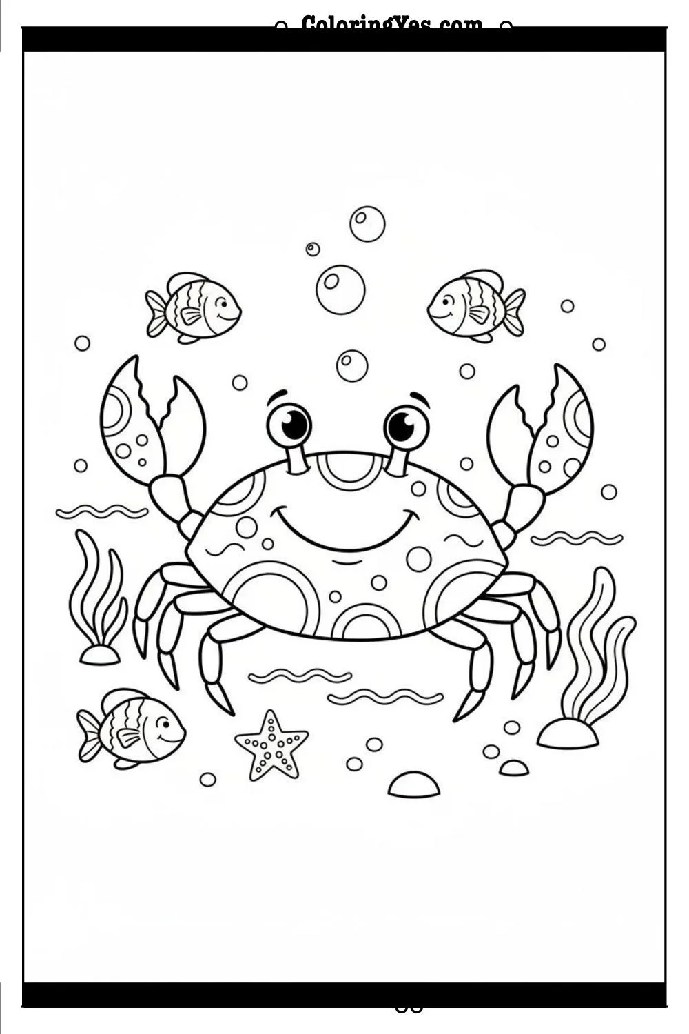 printable ocean animals coloring sheets-printable crab coloring-Coloringyes.com