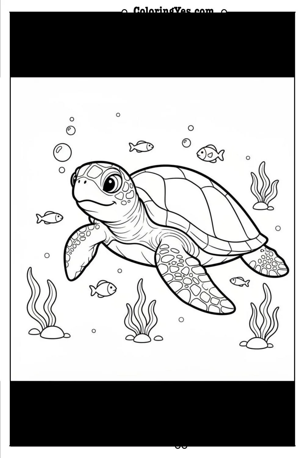 printable ocean animals coloring sheets-printable sea turtle coloring-Coloringyes.com