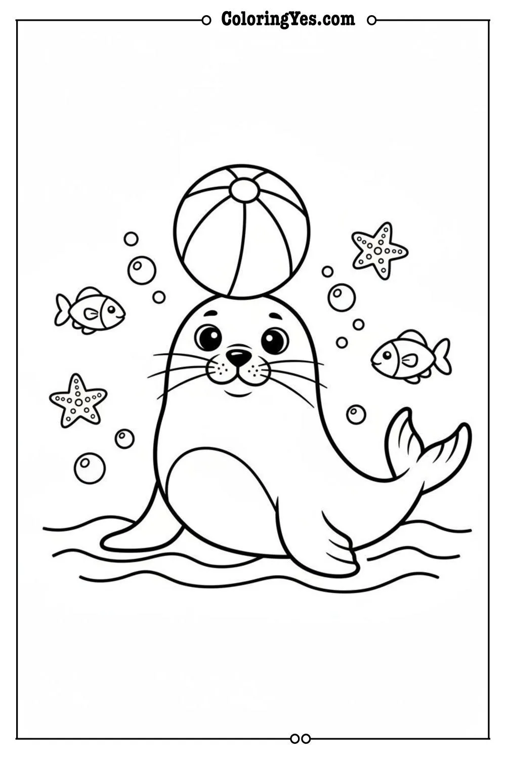 printable ocean animals coloring sheets-printable seal coloring-Coloringyes.com
