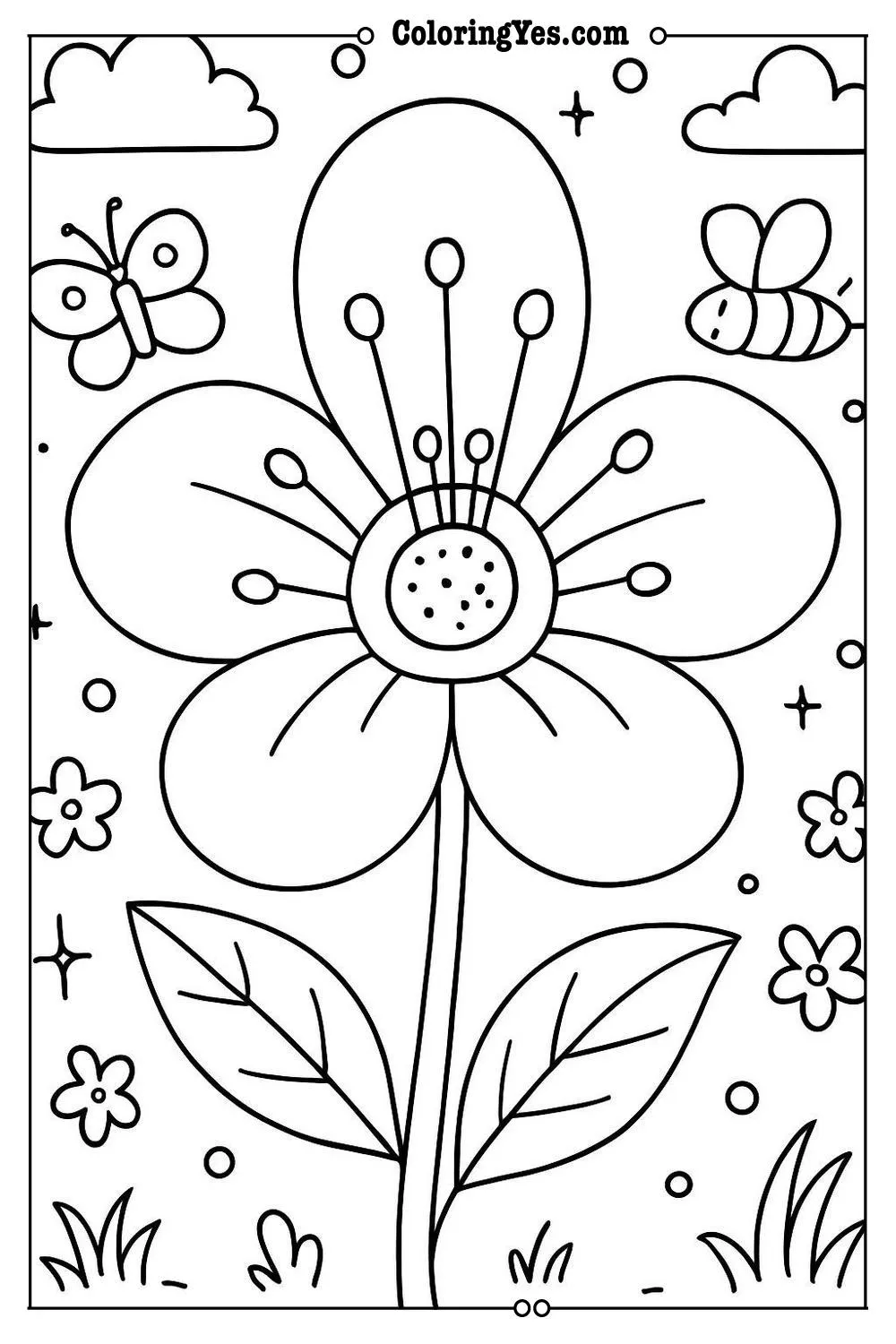Anatomy of a flower scientific coloring pages-nature-Coloringyes.com
