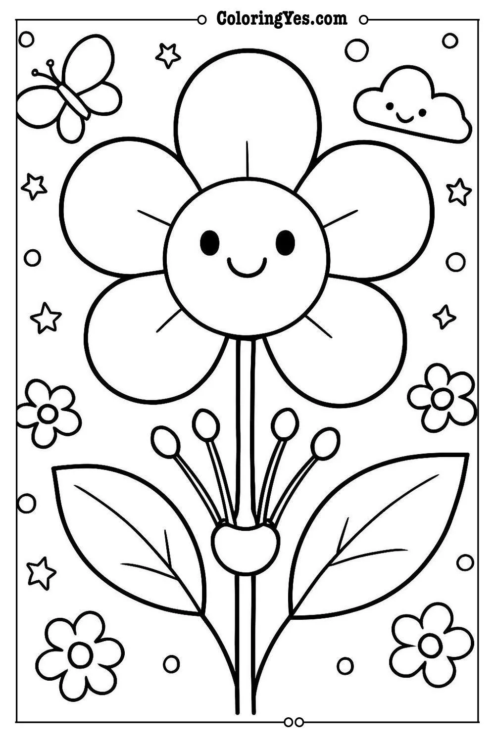 Anatomy of a flower scientific coloring pages-stem-Coloringyes.com
