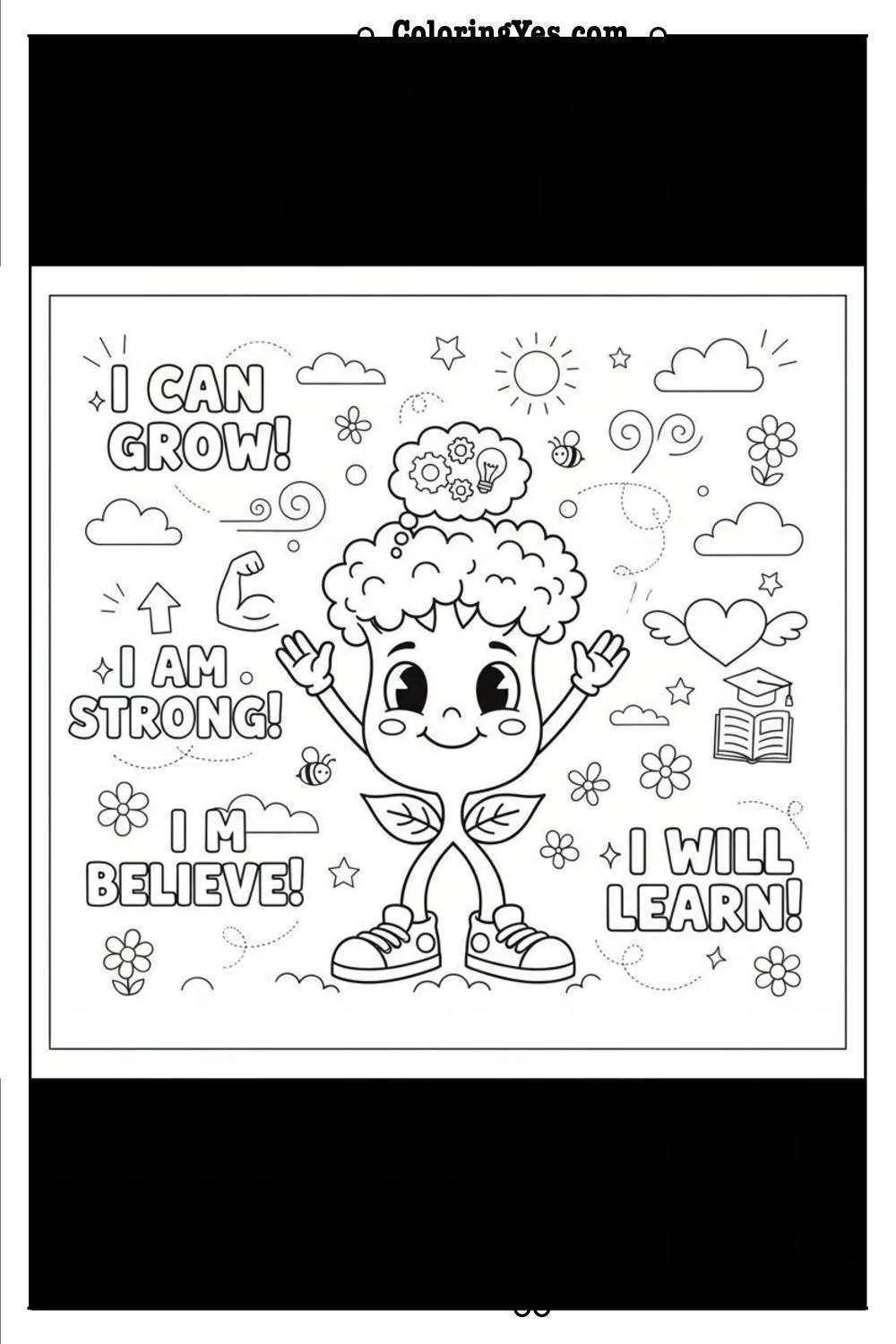Inspirational growth mindset quotes for teens coloring-affirmations-Coloringyes.com