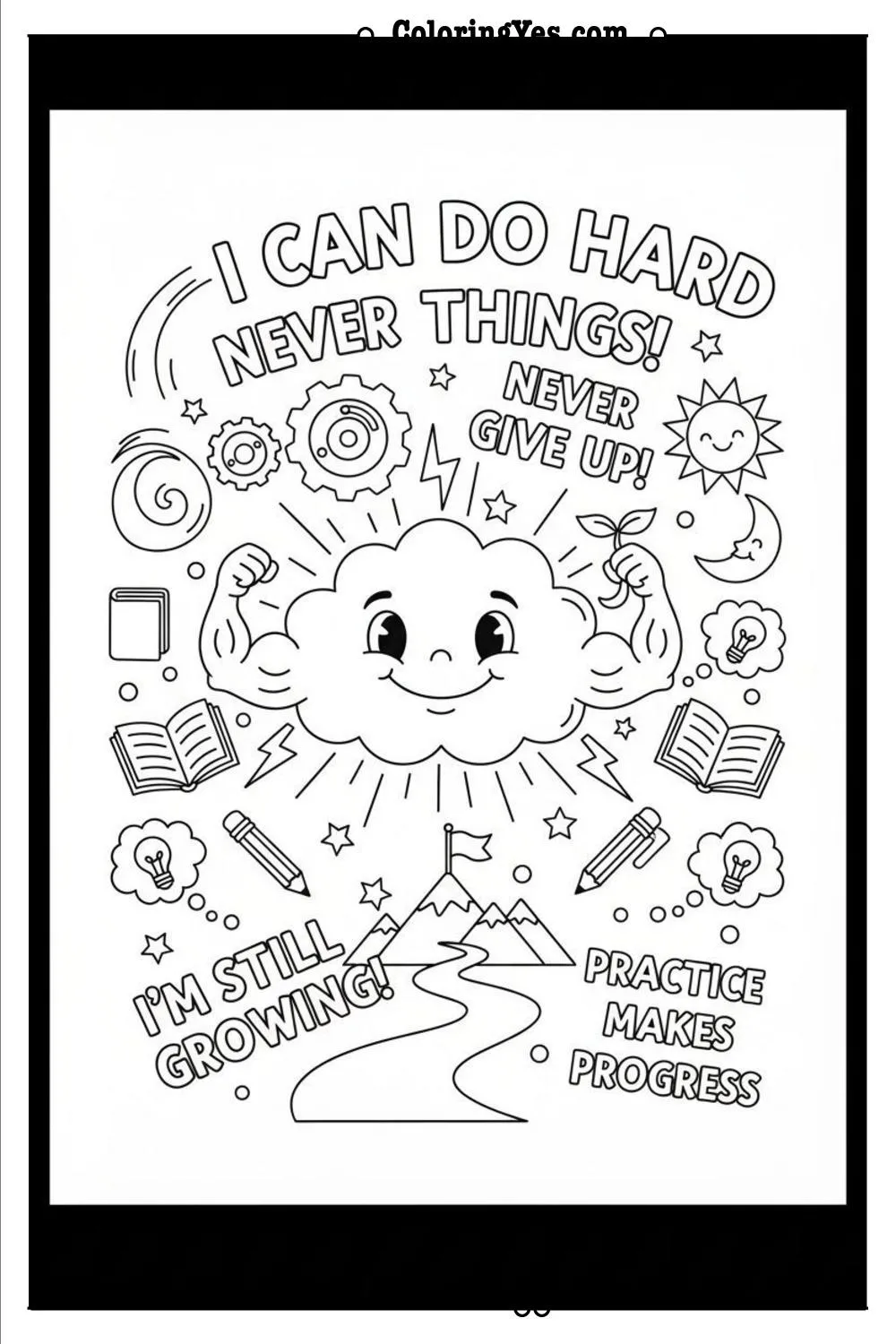 Inspirational growth mindset quotes for teens coloring-determination-Coloringyes.com