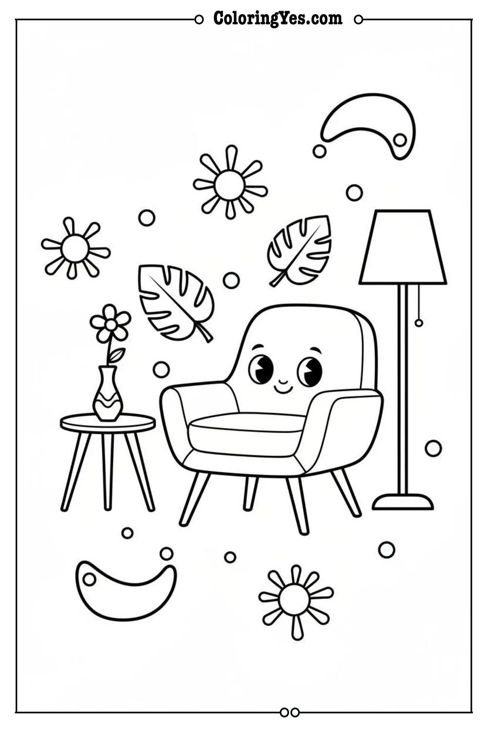 Mid-century modern furniture coloring pages-contemporary-Coloringyes.com