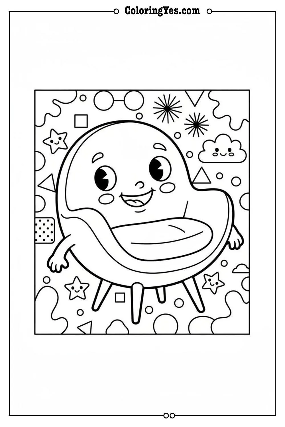 Mid-century modern furniture coloring pages-designer-Coloringyes.com