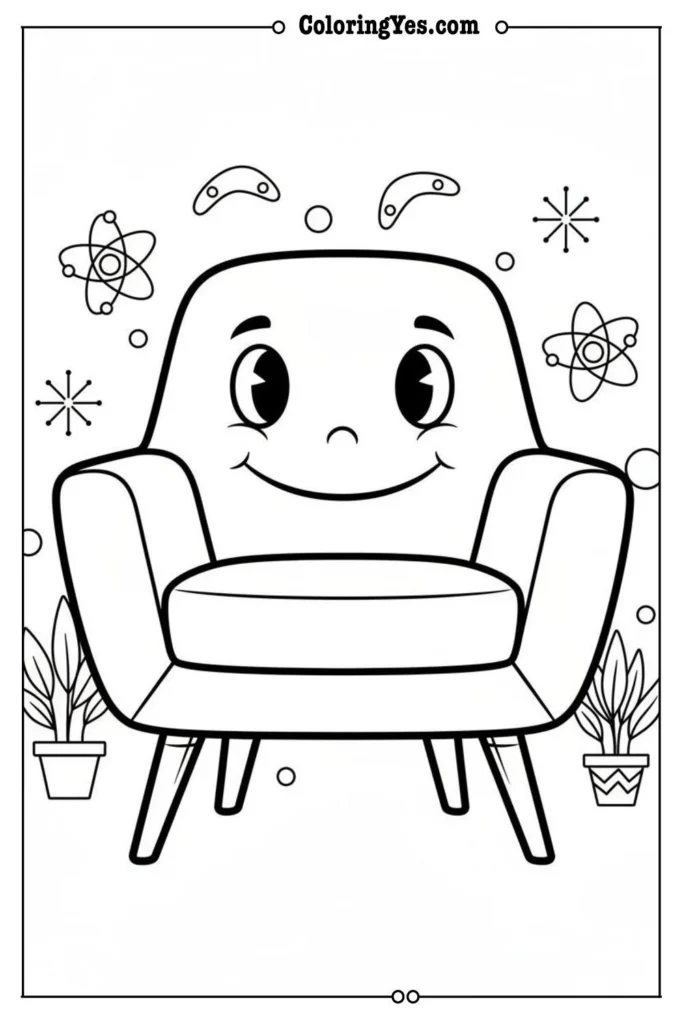 Mid-century modern furniture coloring pages-furniture-Coloringyes.com