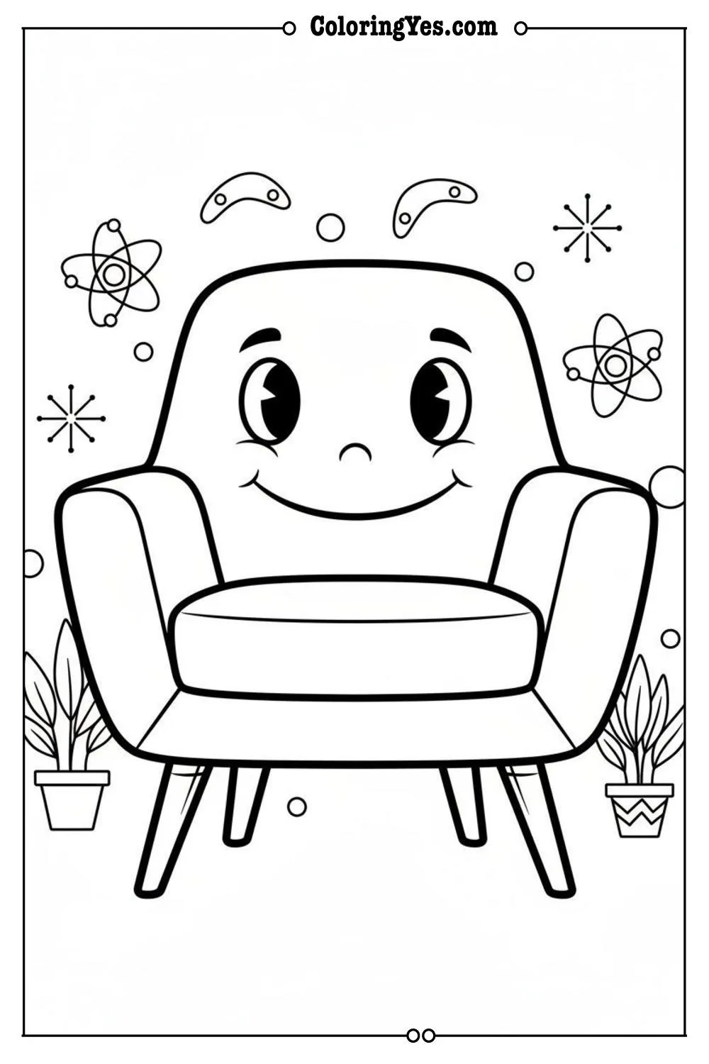 Mid-century modern furniture coloring pages-furniture-Coloringyes.com