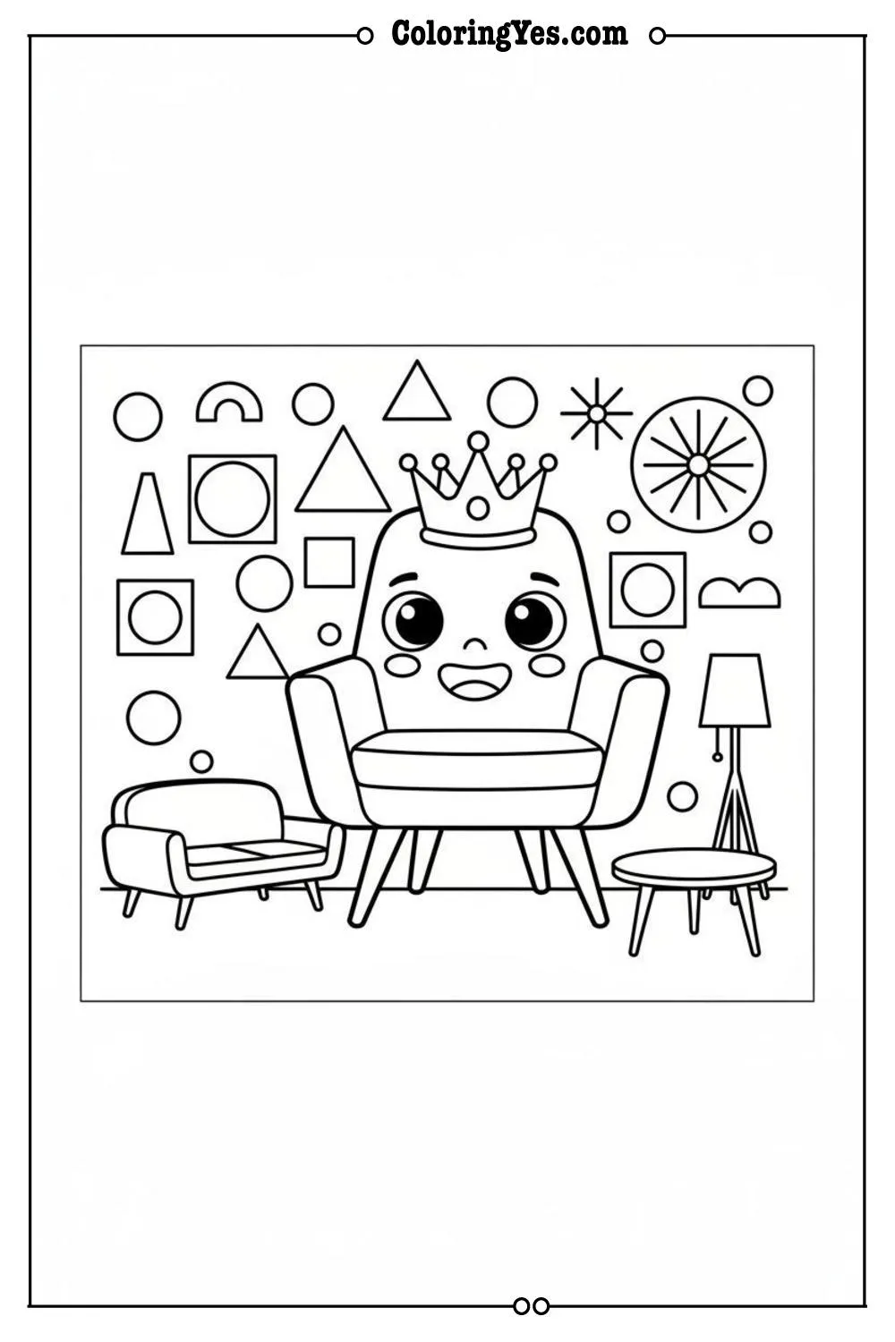 Mid-century modern furniture coloring pages-minimalist-Coloringyes.com