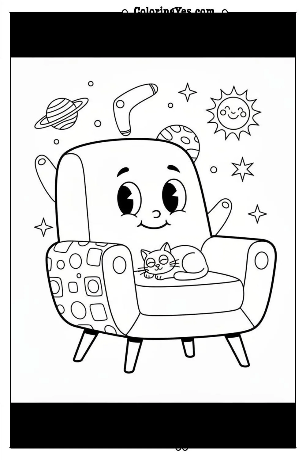 Mid-century modern furniture coloring pages-vintage-Coloringyes.com