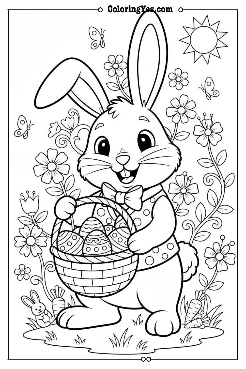 easter bunny april holiday coloring page