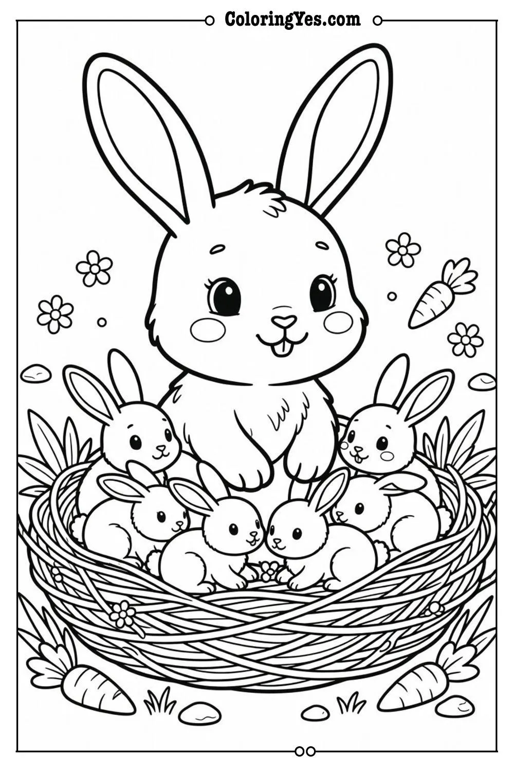 baby bunnies nest together
