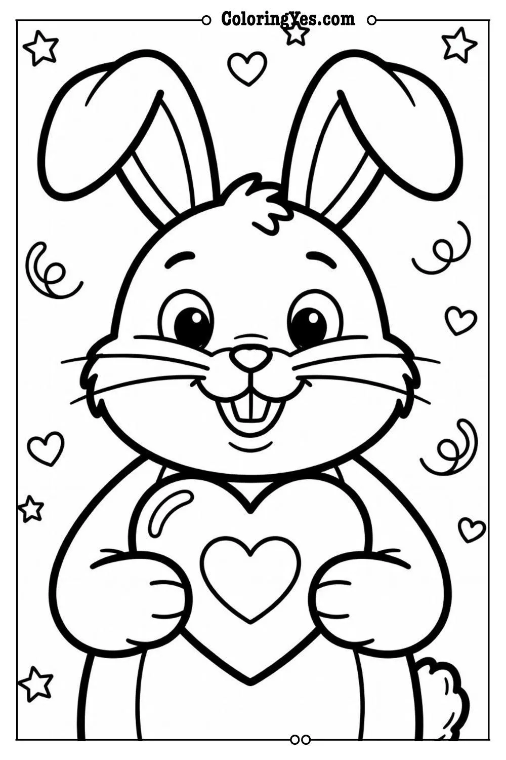 bunny holding heart valentine