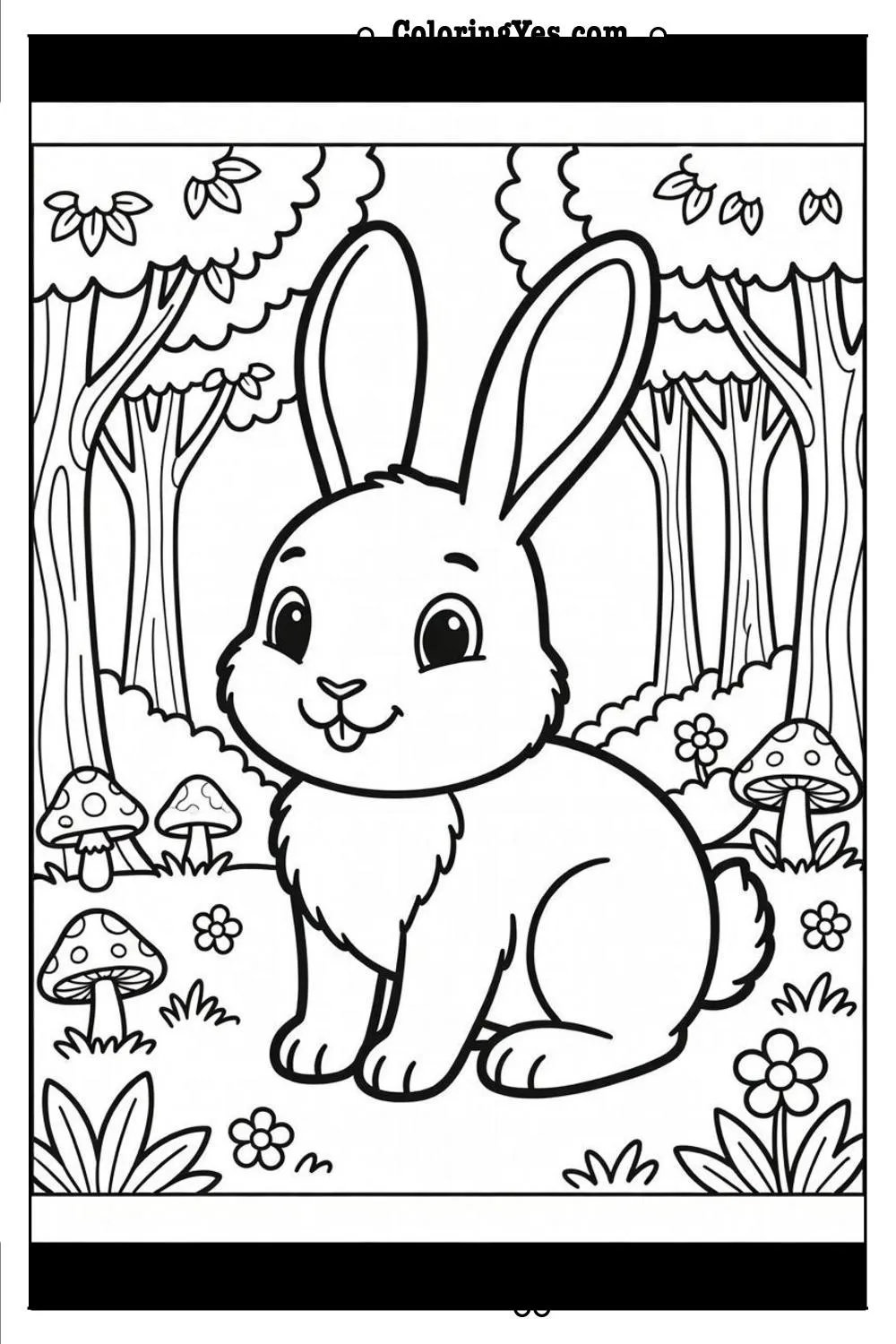 cottontail bunny forest scene