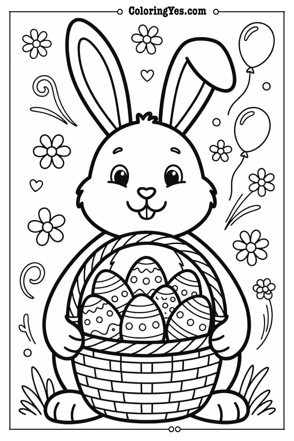 easter bunny basket eggs