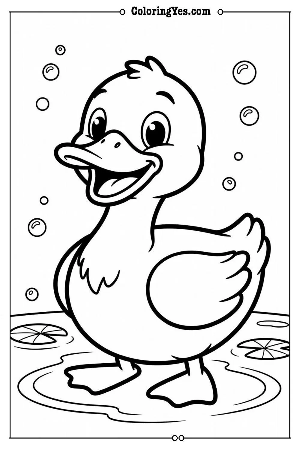 cartoon duck smiling happy
