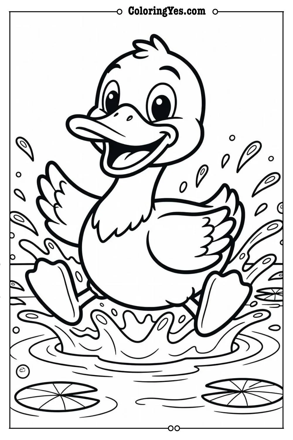 duck splashing water droplets