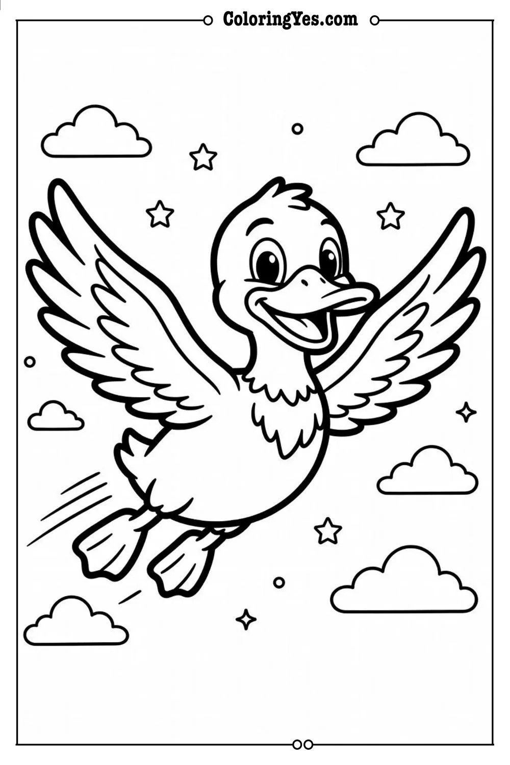 duck wings spread flying