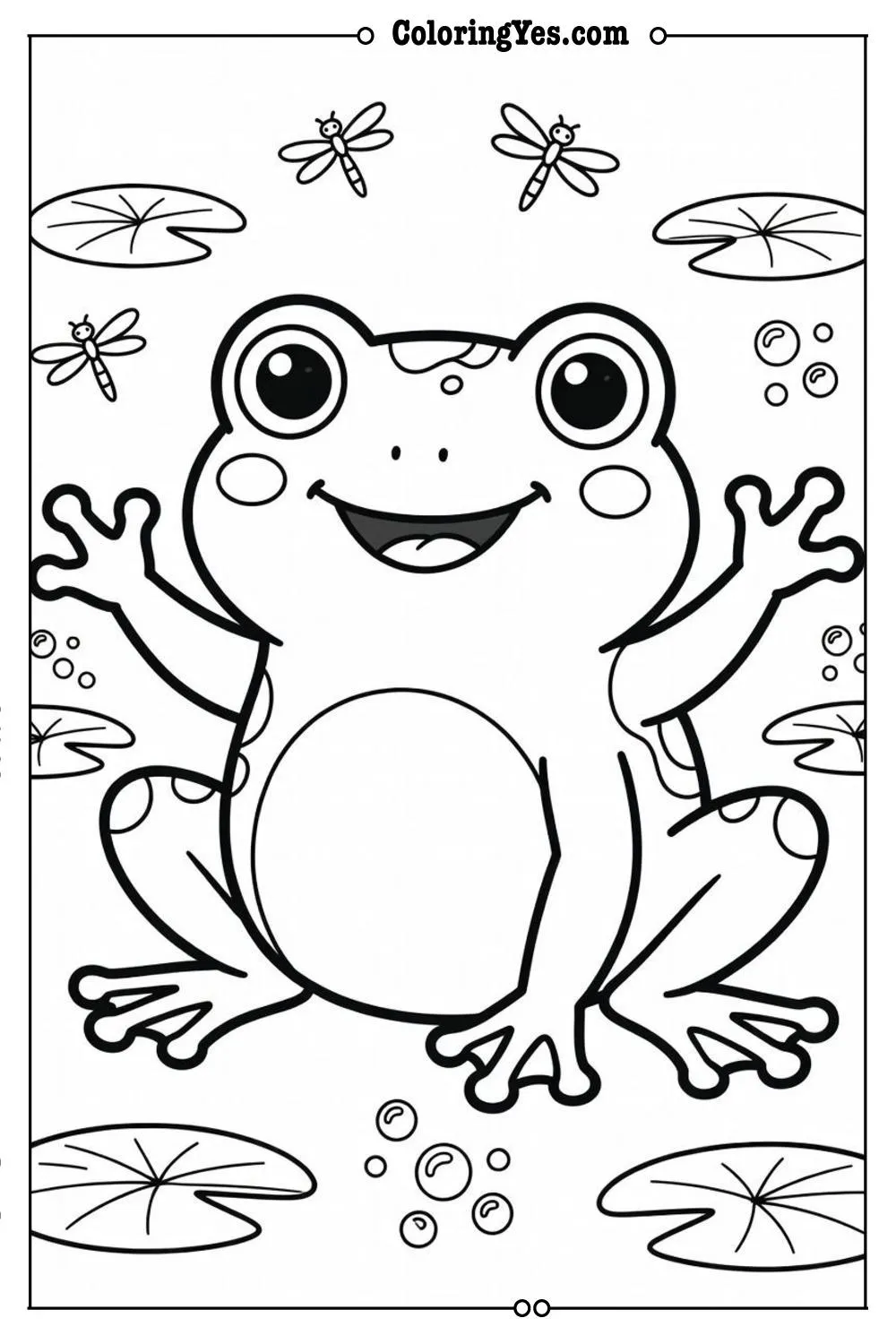cute frog coloring page
