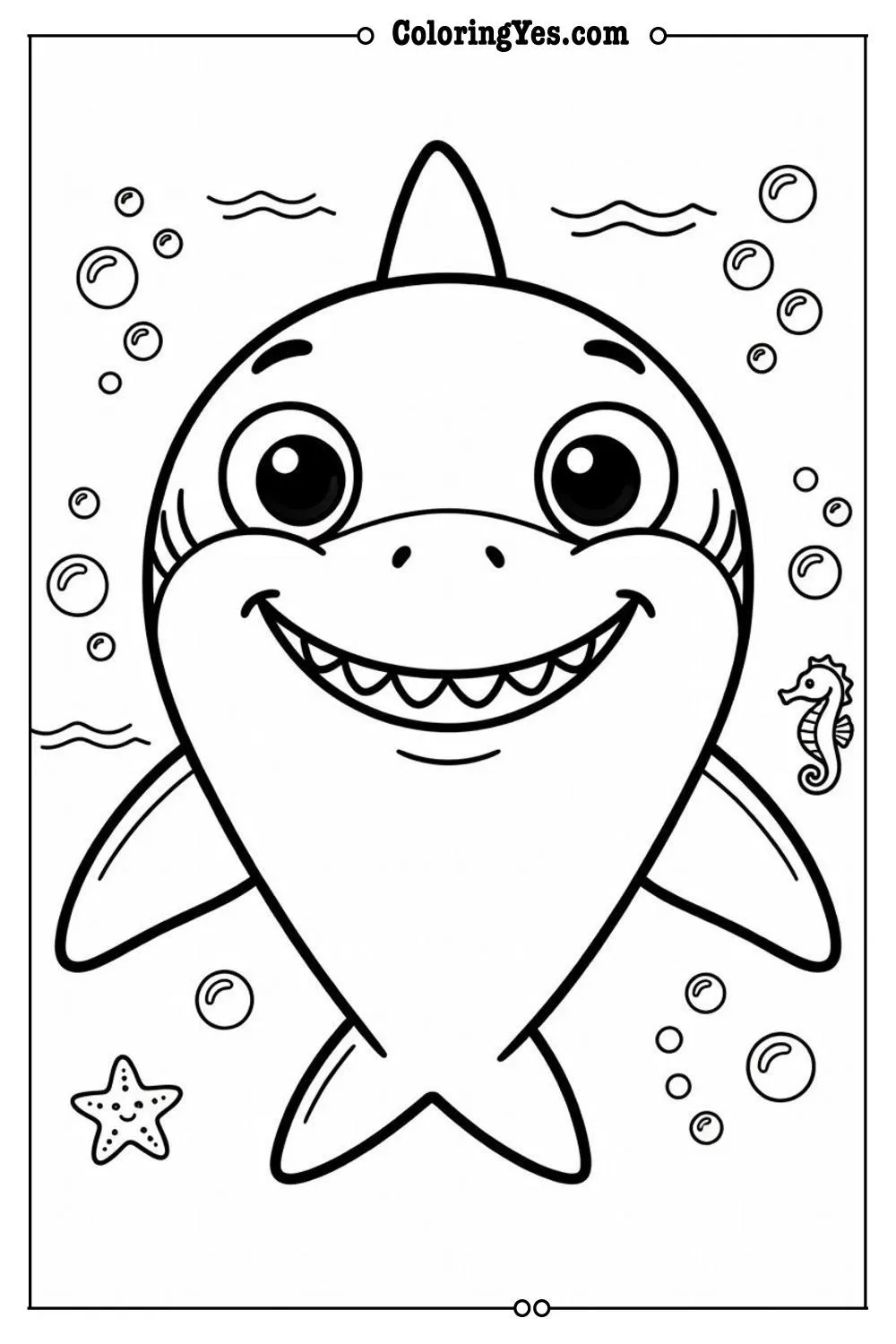 cartoon shark friendly face