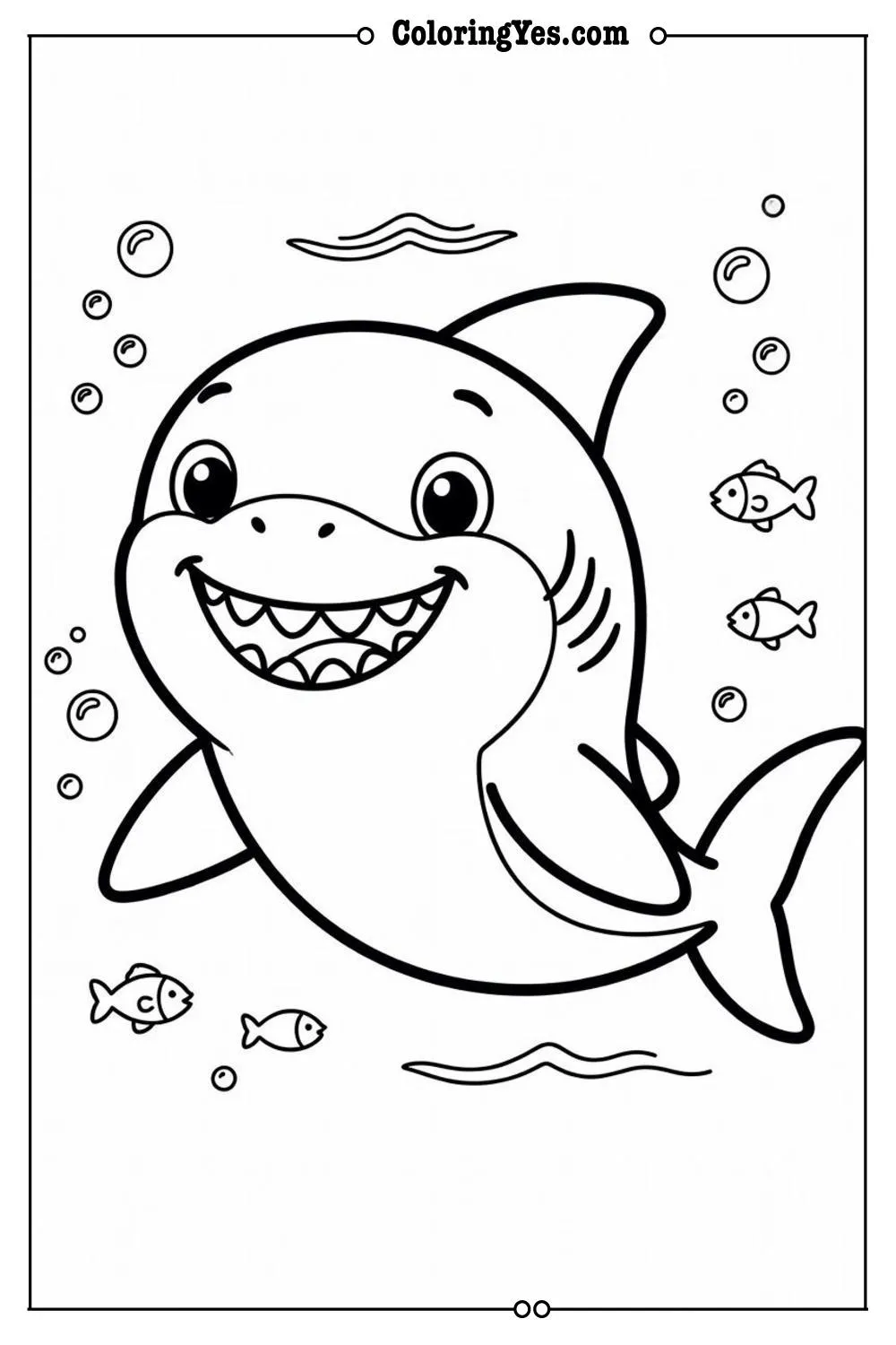 cute baby shark smiling teeth