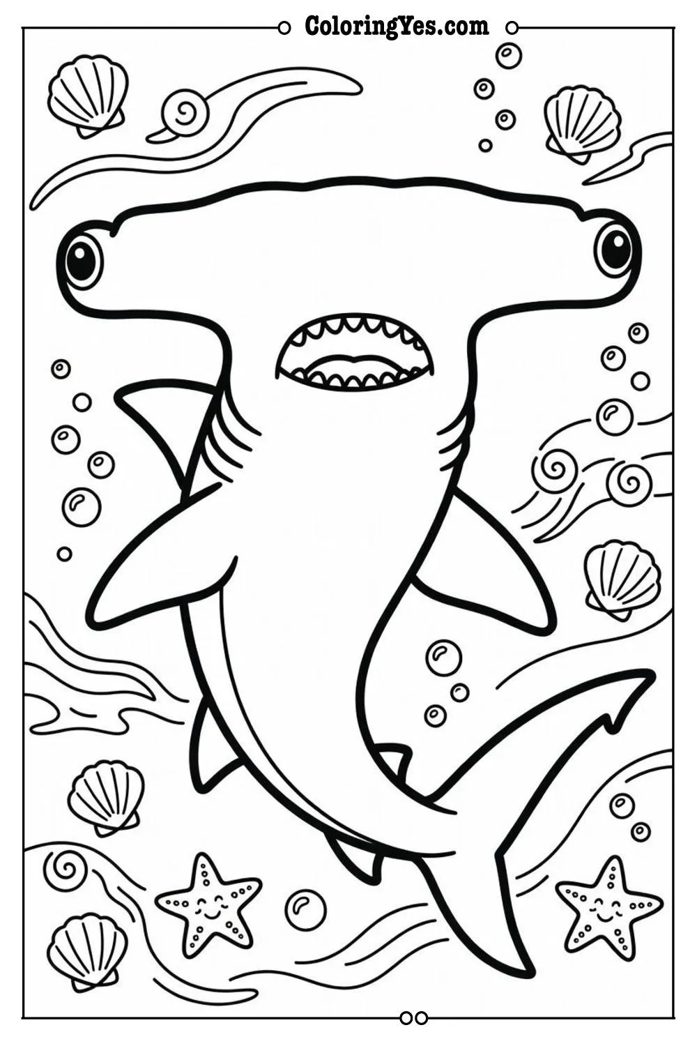 hammerhead shark unique head