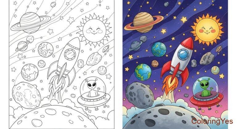 Space Coloring Pages