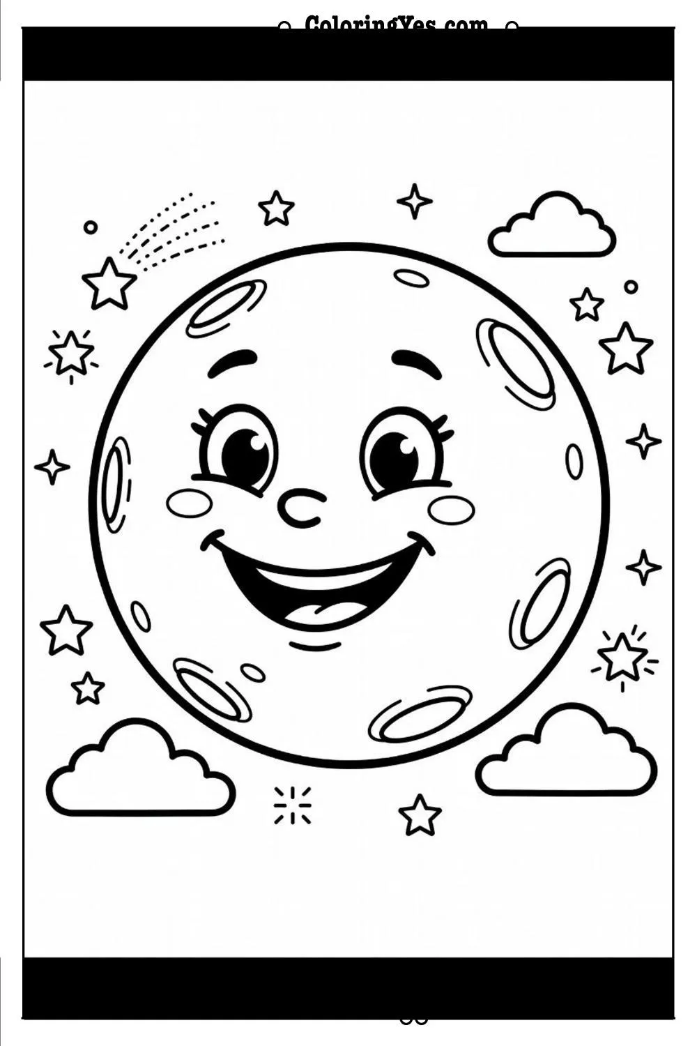 smiling moon and stars