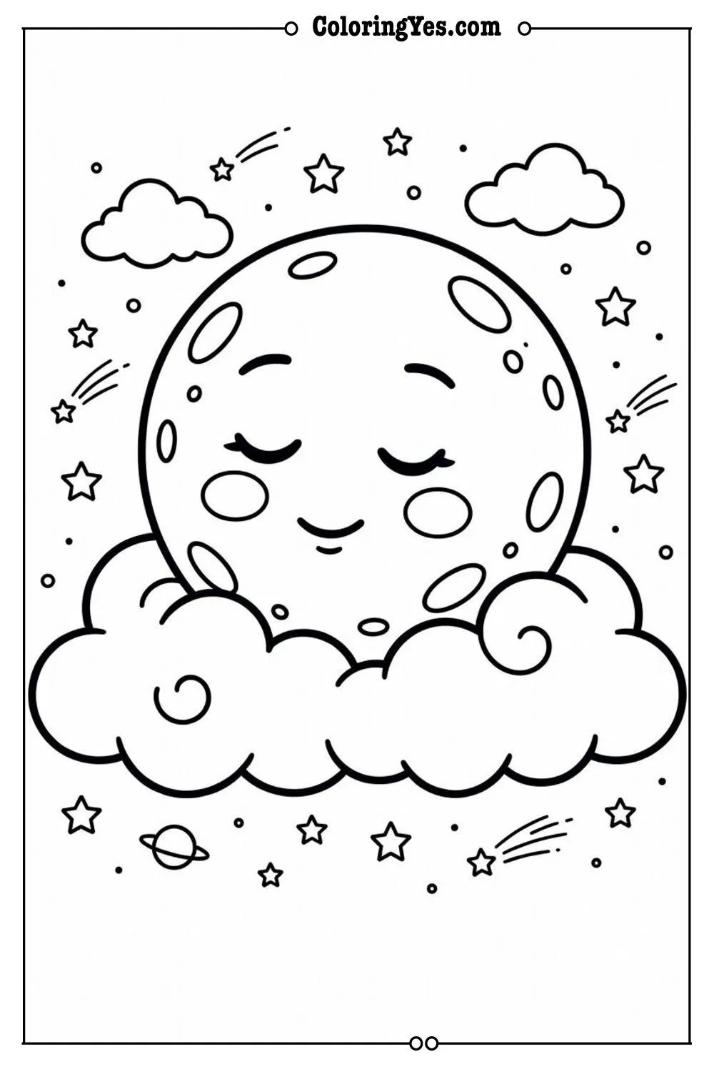 moon face sleeping clouds
