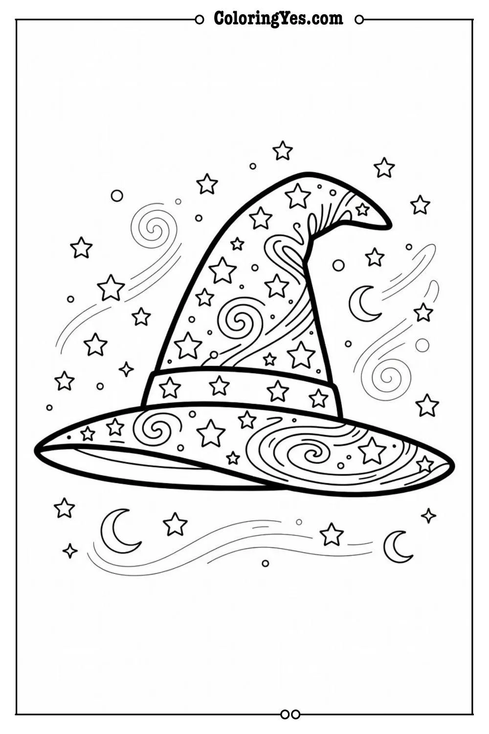 wizard hat stars swirls