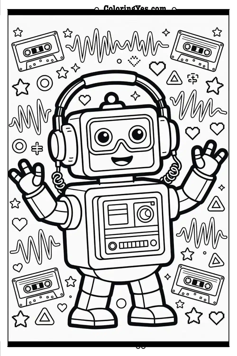 80s aesthetic coloring page